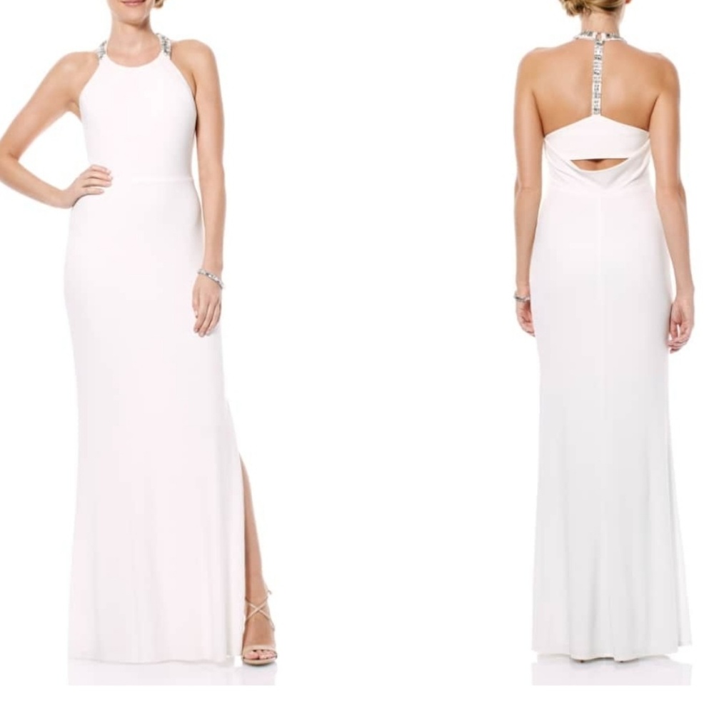 NWT Laundry By Shelli Segal Jersey T-Back Gown